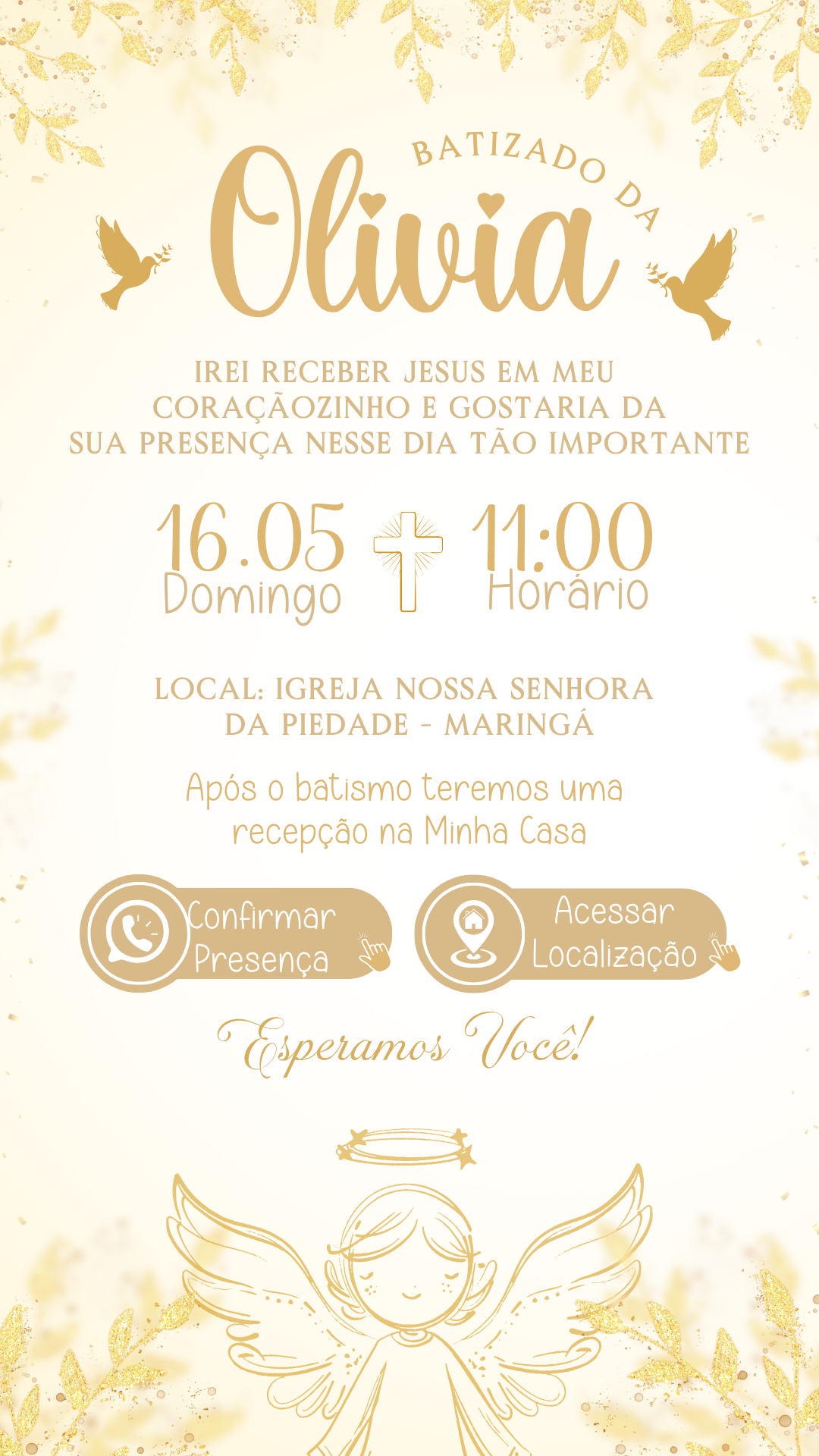 Convite Interativo - Batizado Menina